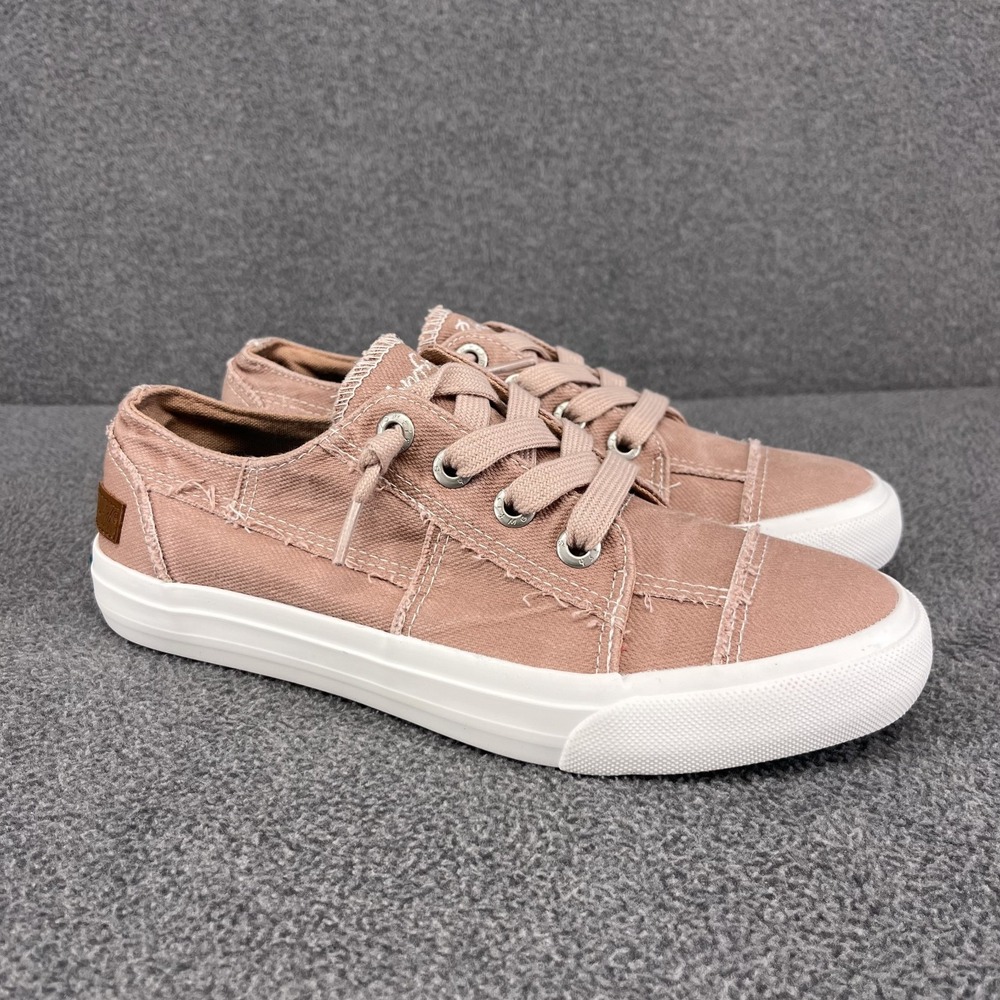 Blowfish Malibu Women 7.5 M Slip On Sneakers Maxine‎ Pink Canvas Casual Lace Up